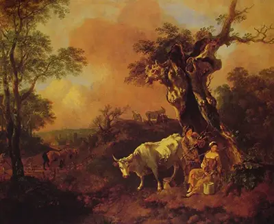 Landscape with a Woodcutter and Milkmaid Thomas Gainsborough